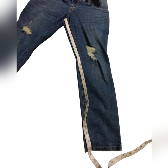 EUC Isabel By Ingrid & Isabel Distressed Blue Skinny Maternity Jeans Size 12 - Picture 5 of 5